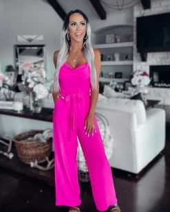 Bar T Boutique LLC What's New! Only The Sweetest Jumpsuit - Hot Pink