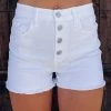 Bar T Boutique LLC What's New! Vivian Cut Off Button Shorts - White