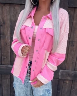 Bar T Boutique LLC What's New! Free To Be Fabulous Shacket - Bubblegum