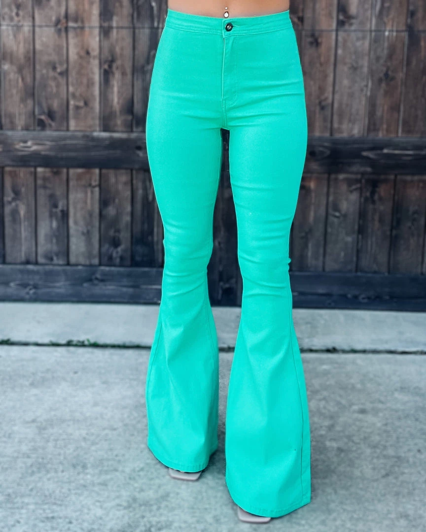 Bar T Boutique Flare It Out Bell Bottoms - Mint 2 Bar T Boutique Flare It Out Bell Bottoms - Mint