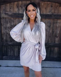 Bar T Boutique LLC State Of Bliss Wrap Dress - Light Lavender What's New!