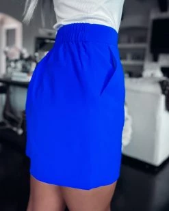 Bar T Boutique Take Notes Shorts - Neon Blue What's New!