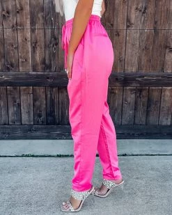 Bar T Boutique LLC What's New! Satin Chic Joggers - Pink 5 Bar T Boutique LLC What's New! Satin Chic Joggers - Pink
