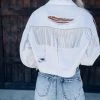 Bar T Boutique LLC Ready To Slay Rhinestone Denim Jacket - White