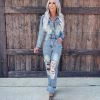 Bar T Boutique LLC Weekend Crush Distressed Denim Jumpsuit