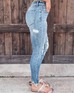Bar T Boutique LLC What's New! Mindy Distressed Frayed Skinny Jeans