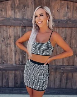 Bar T Boutique LLC What's New! Young & Alive Rhinestone Skirt Set - Black