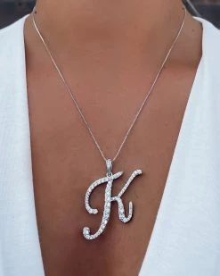 Bar T Boutique Bombshell Initial Necklace - Silver What's New!