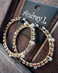 Bar T Boutique Make Me Shine Hoop Earrings - Gold Medium What's New!