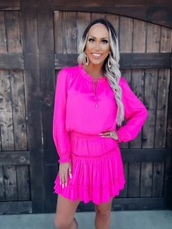 Bar T Boutique Delicate Touch Ruffle Dress - Pink