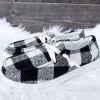 Bar T Boutique White/Black Plaid Slip On Shoes