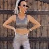 Bar T Boutique Tops Metallic Mocha Sports Bra