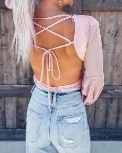 Bar T Boutique LLC Rose All Day Bodysuit - Blush