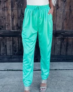 Bar T Boutique LLC Satin Chic Joggers - Mint
