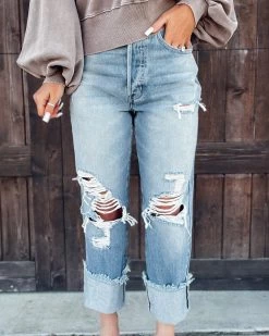 Bar T Boutique Sarasota Distressed Dad Jeans