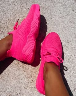 Bar T Boutique LLC Sunshine Sneakers - Neon Pink