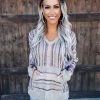 Bar T Boutique Thoughtful Touch Stripe Hoodie - Lavender/Grey