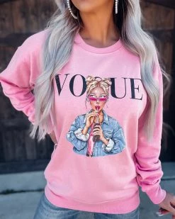 Bar T Boutique LLC Vogue Sweatshirt - Pink What's New!