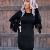 Bar T Boutique Fringe Fancy Bodycon Dress - Black What's New!