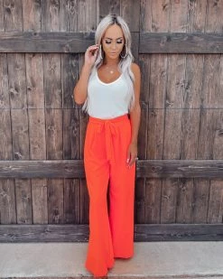 Bar T Boutique LLC Paradise Palazzo Pants - Neon Coral
