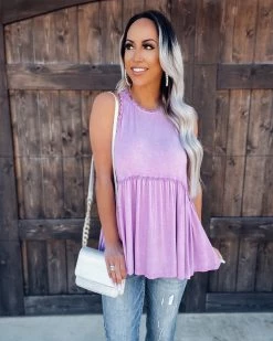 Bar T Boutique LLC Sweet & Simple Babydoll Tank - Orchid What's New!