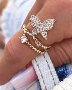 Bar T Boutique Twisted Butterfly Ring - Gold What's New!