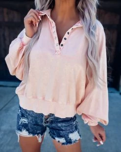 Bar T Boutique Birch Washed Pullover - Dusty Peach What's New!