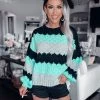 Bar T Boutique LLC What's New! Isn't She Lovely Stripe Knit Sweater - Black/Aqua