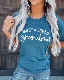 Bar T Boutique LLC Most Loved Grandma Tee - Teal