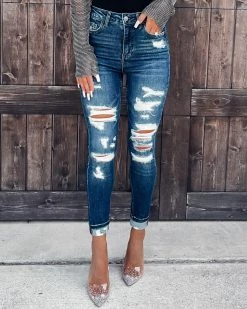 Bar T Boutique LLC Cleo Distressed Skinnies - Dark What's New!