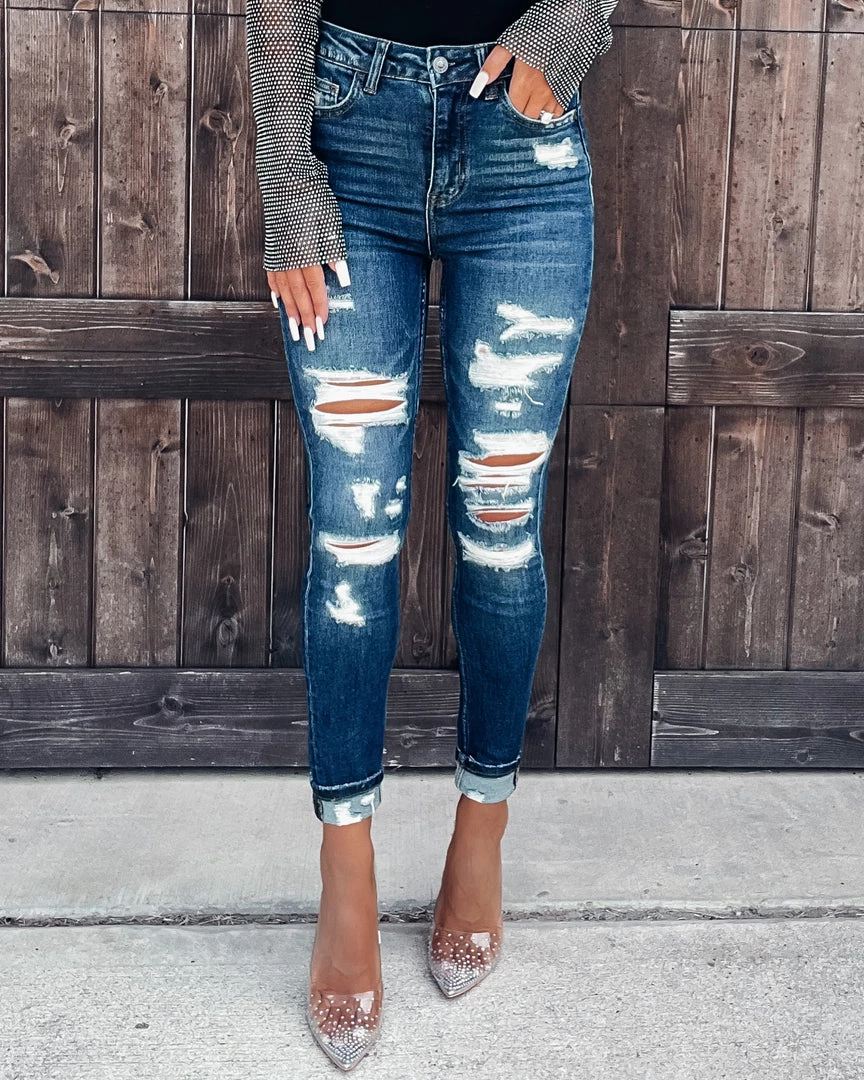 Bar T Boutique LLC Cleo Distressed Skinnies - Dark What's New! 1 Bar T Boutique LLC Cleo Distressed Skinnies - Dark What's New!