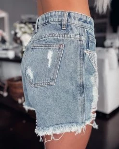 Bar T Boutique LLC What's New! Nash City Rhinestone Denim Shorts