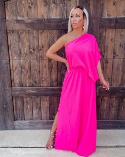 Bar T Boutique Unforgettable Romance Maxi Dress - Hot Pink