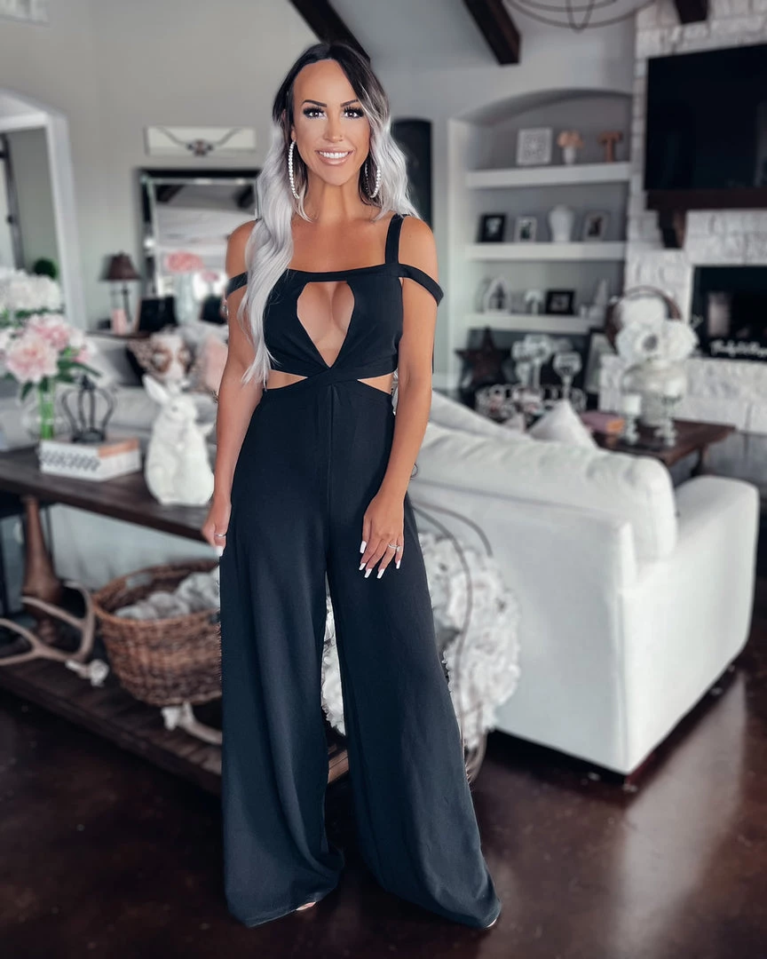 Bar T Boutique LLC Free To Be Fabulous Cutout Jumpsuit - Black What's New! 1 Bar T Boutique LLC Free To Be Fabulous Cutout Jumpsuit - Black What's New!