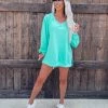 Bar T Boutique Effortlessly Chic Criss Cross Sweatshirt - Mint What's New!
