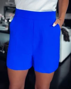 Bar T Boutique Take Notes Shorts - Neon Blue What's New!