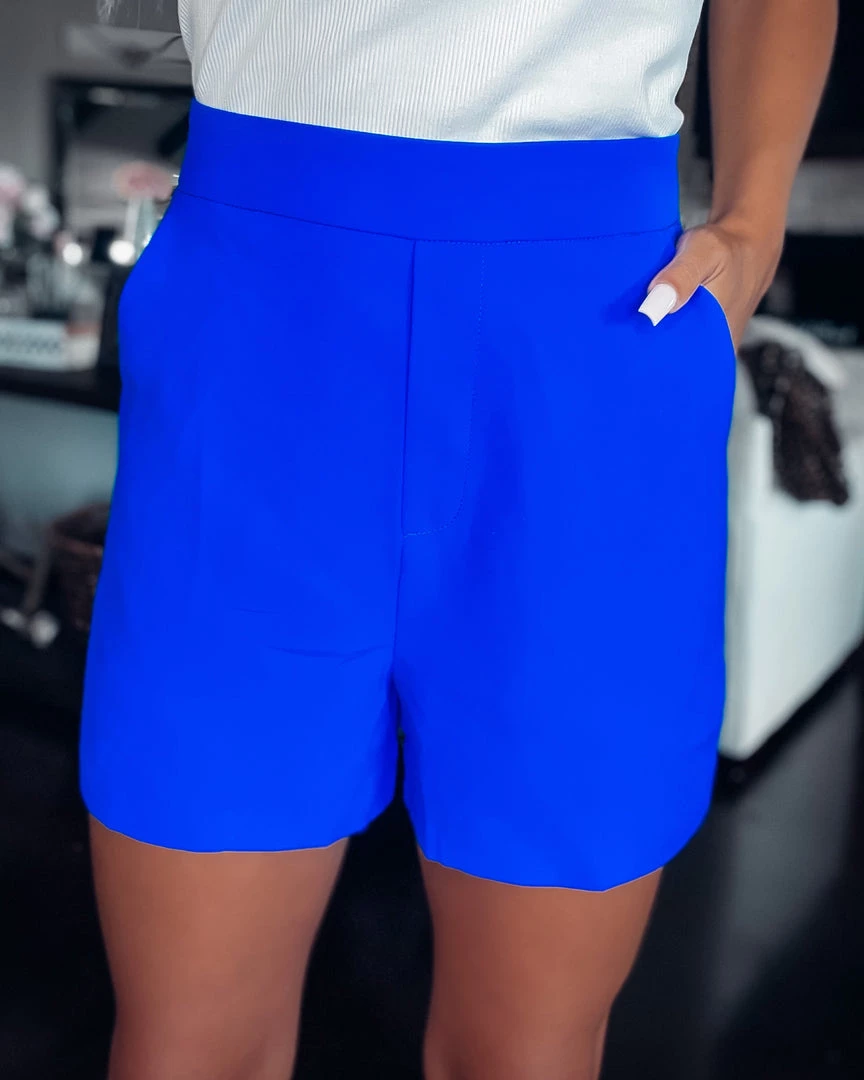 Bar T Boutique Take Notes Shorts - Neon Blue What's New! 1 Bar T Boutique Take Notes Shorts - Neon Blue What's New!
