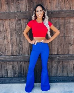 Bar T Boutique What's New! Flare It Out Bell Bottoms - Royal Blue