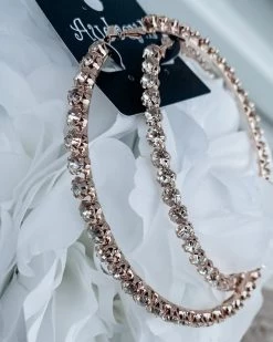 Bar T Boutique What's New! XL Vera Diamond Hoop Earrings - Gold