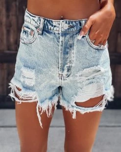Bar T Boutique LLC Carmela Distressed Acid Shorts