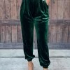 Bar T Boutique Back In Stock Everson Velvet Joggers - Green