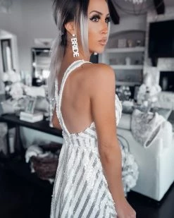 Bar T Boutique What's New! Sweet Bliss Sequin Dress - White/Silver