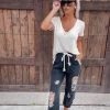 Bar T Boutique Shabby Distressed Joggers - Vintage Black What's New!