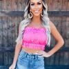 Bar T Boutique Thriving Smocked Crop Tank - Pink What's New!