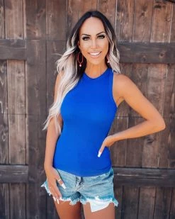 Bar T Boutique LLC What's New! Summer Of Love Tank - Royal Blue